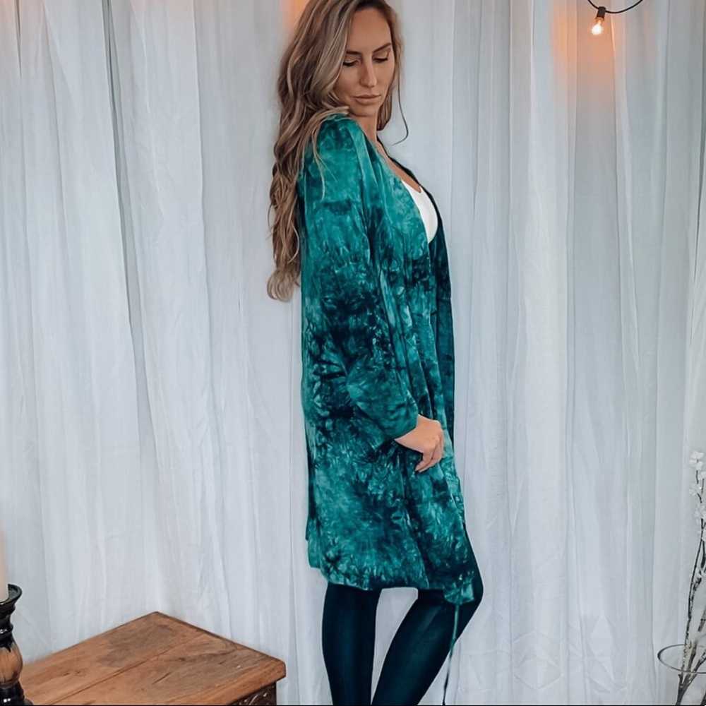 Tie dye kimono swim cover